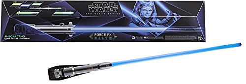 Star Wars The Black Series Ahsoka Tano Force FX Elite Lichtschwert mit LEDs und Soundeffekten, für Erwachsene zum Sammeln