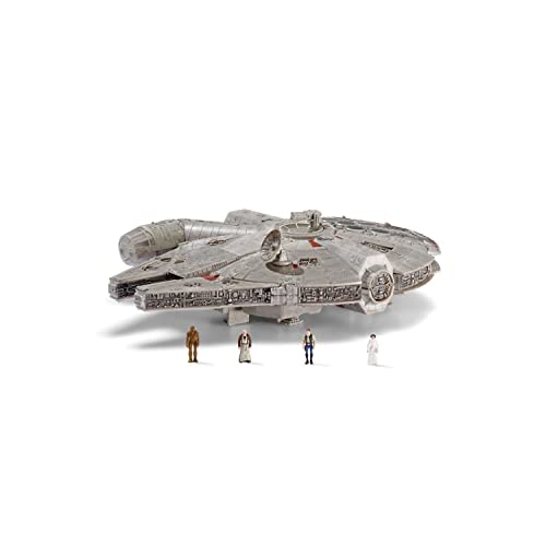 Star Wars Micro Galaxy Squadron SWJ0332 - Millennium Falcon, offizielles 22,5 cm Fahrzeug mit Licht, Sound und Figuren