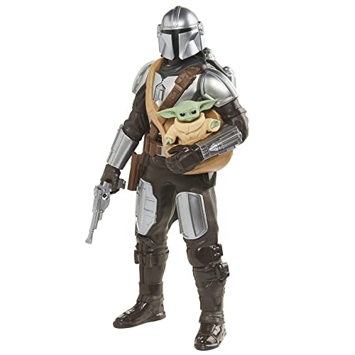 Star Wars Hasbro Galactic Action The Mandalorian & Grogu Figuren, interaktiv, elektronisch, Maßstab 30 cm, für Kinder ab 4, Multi