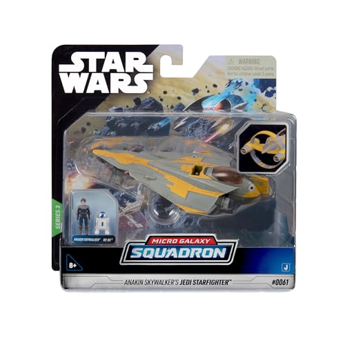 Bizak Star Wars Micro Galaxy Squadron Anakin Skywalker's Jedi Starfighter Klasse 12cm mit Figuren 2,5cm (62610039)