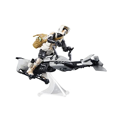 Star Wars The Vintage Collection Speeder Bike, Scout Trooper & Grogu, The Mandalorian Action-Figur (9,5 cm) und Fahrzeug