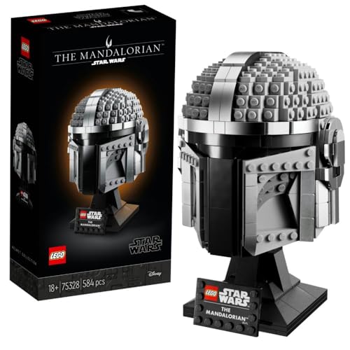 LEGO Star Wars Mandalorianer Helm Modell, Sammlerstück Zimmer-Deko und ein tolles Geschenk für Erwachsene, Männer, Frauen, Mama, Papa, Sammler-Geschenkidee 75328