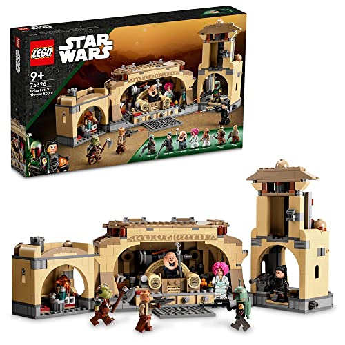 LEGO 75326 Star Wars Boba Fetts Thronsaal, Spielzeug-Haus zum Bauen mit Jabbas Palast und 7 Minifiguren, darunter Boba Fett, Fennec Shand und Bib Fortuna, Modell-Gebäude für Kinder ab 9 Jahren