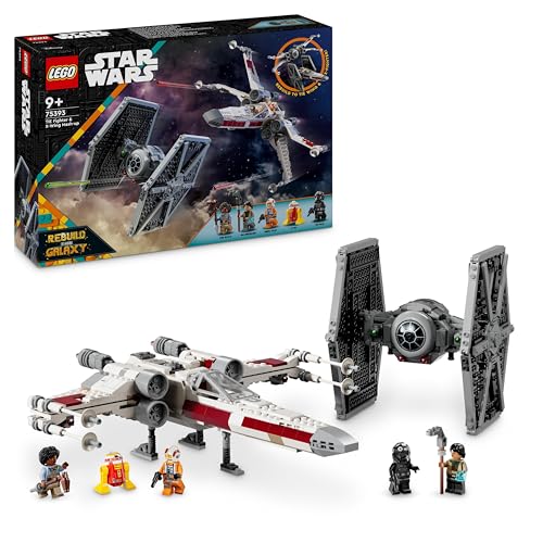 LEGO Star Wars Mashup aus TIE Fighter & X-Wing, baubare Spielzeug-Sternjäger, Geschenk für Kinder, anpassbare Sternenschiffe, Geschenk für Jungen, Mädchen und Fans, Fantasy-Bauset 75393