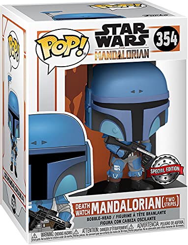 Funko Star Wars The Mandalorian POP! TV Vinyl Figur Death Watch Mandalorian (Two Stripes) 9 cm, FK46091, Mehrfarbig