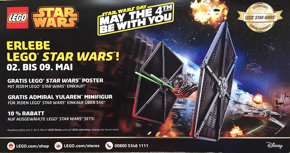 Große LEGO Promotion-Aktion zum weltweiten Star Wars Day