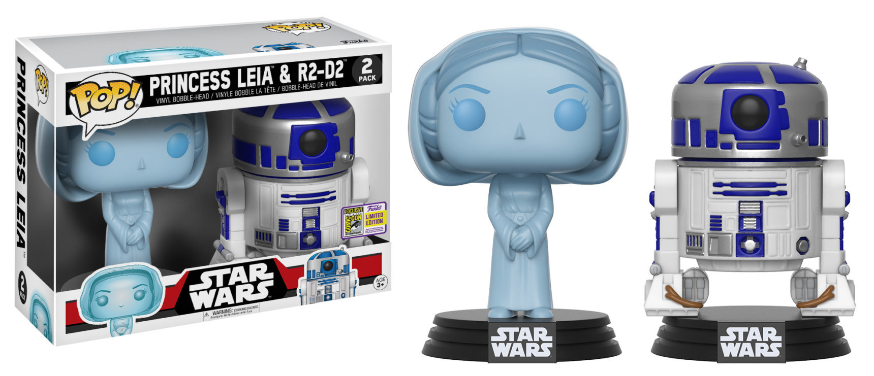 Holographic Princess Leia & R2-D2 (GITD)