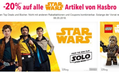 Toys“R“Us: 20% Rabatt auf alle Star Wars Artikel von LEGO und Hasbro