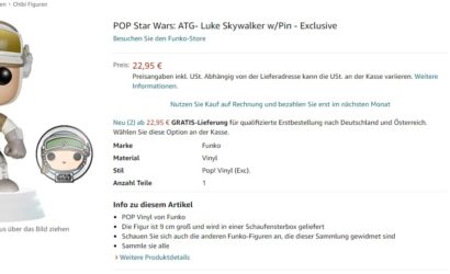 Funko POP! Amazon Exclusive Luke Skywalker (Hoth) (with Pin): Ab sofort vorbestellbar