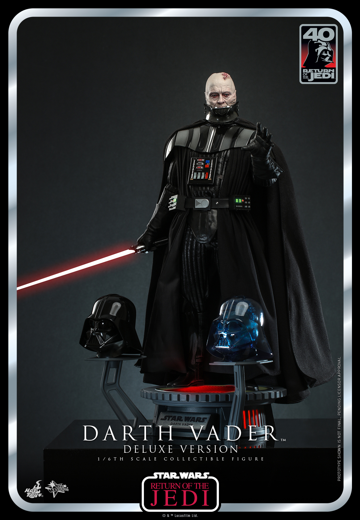 Darth Vader (Deluxe) - Hot Toys 1/6th Scale Collectibles, 40 Years ROTJ, Movie Masterpiece Series - Star Wars Collector's Guide